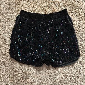 Multi- Sequin Black Women's Shorts Small